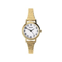 Ladies Gold Stretch Band Watch Mother of Pearl Dial 22mm 